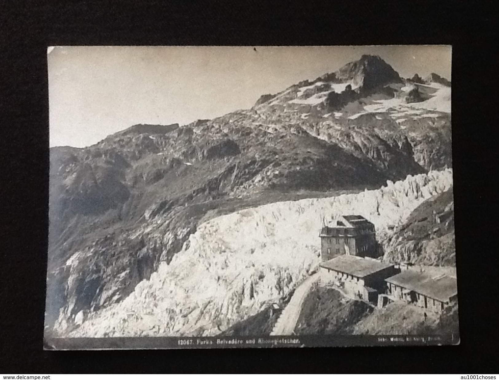 Photographie Vers 1890' (Suisse)  Col De La Furka Belvedère Rhône Gletscher (glacier Du Rhône) Photographe Wehrli AG - Old (before 1900)