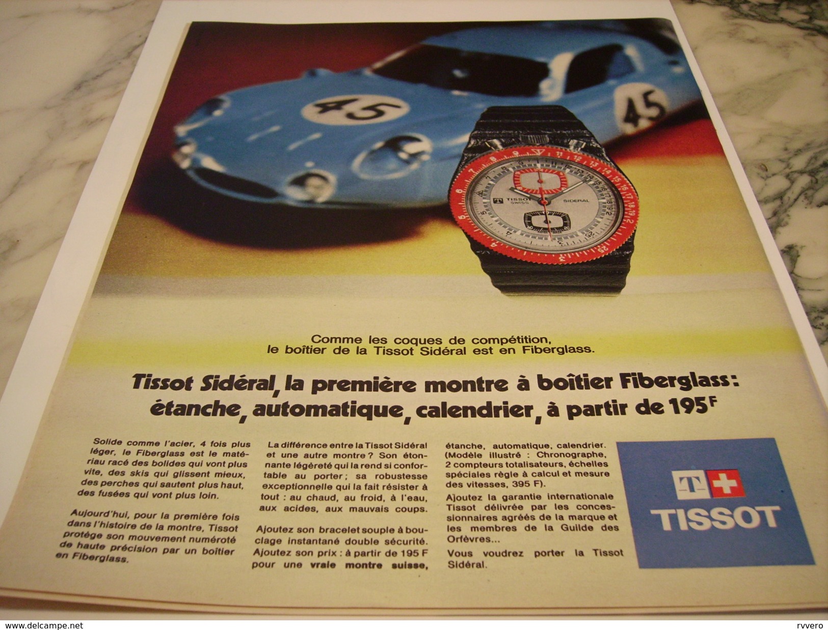 ANCIENNE PUBLICITE MONTRE TISSO 1970 - Autres & Non Classés