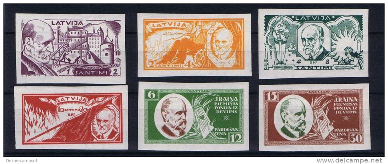 Latvija/Lettland  Michel Nr 153 - 158B , 1930 MNH/** Imperforated - Latvia