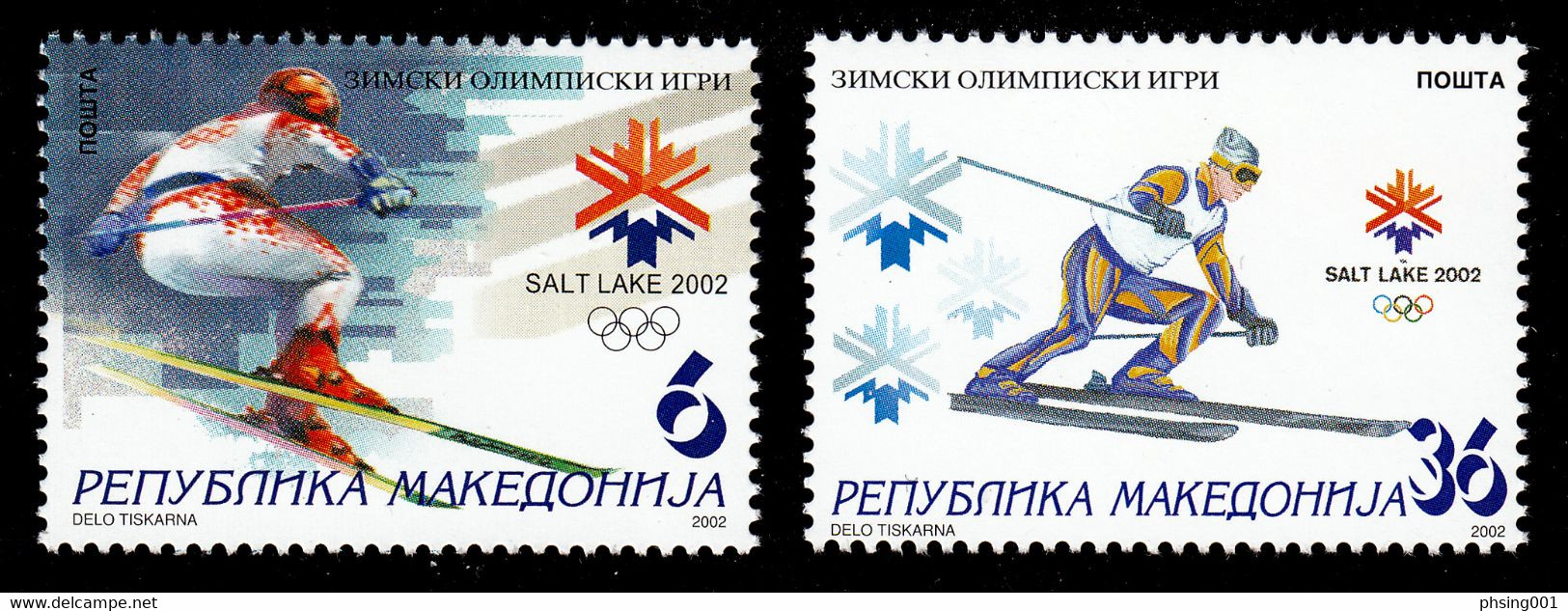 Macedonia 2002 Winter Olympic Games Salt Lake City USA Skiing Sports, Set MNH - Hiver 2002: Salt Lake City