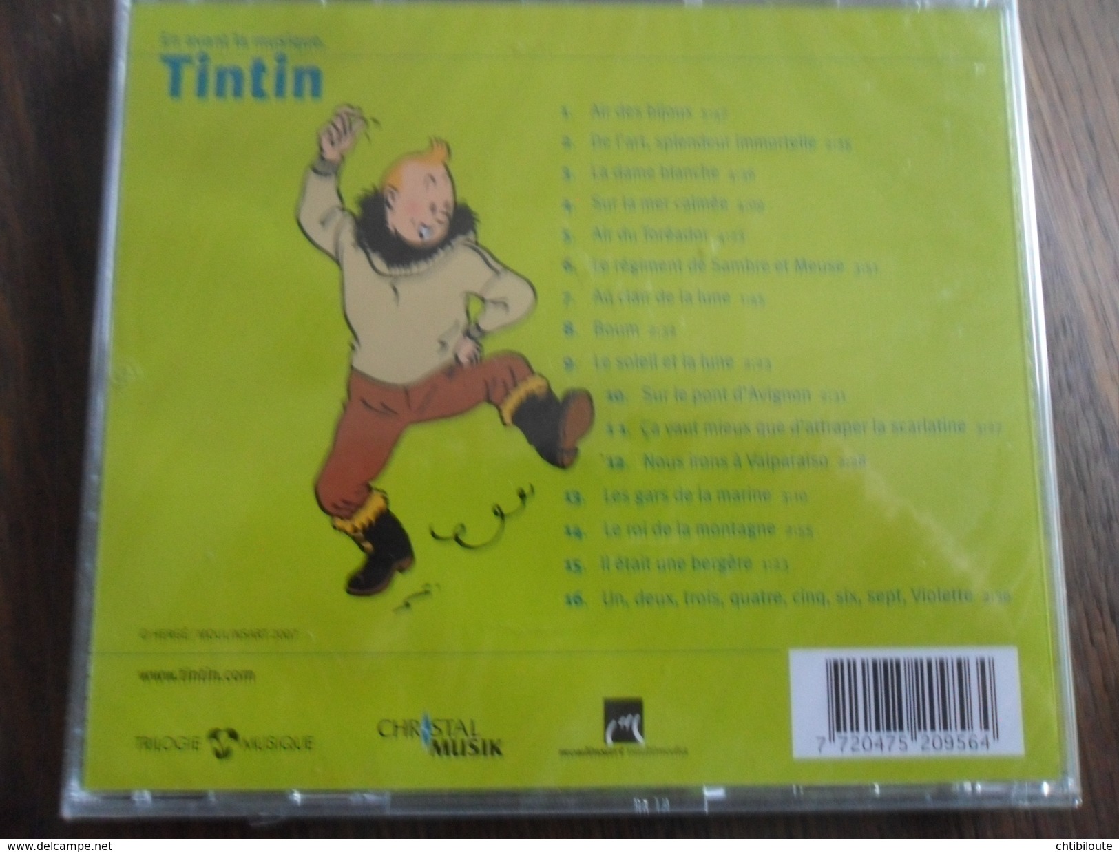 TINTIN  / CD  EN AVANT LA MUSIQUE  /  LES CHANSONS DANS LES AVENTURES DE TINTIN  2007  CHRISTAL MUSIC NEUF - Video En DVD