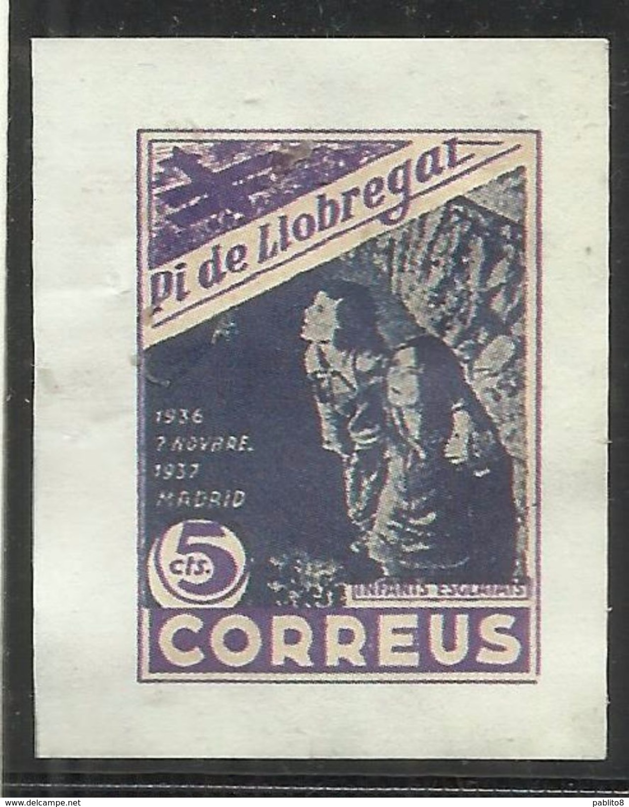 SPAIN ESPAÑA SPAGNA 1936 1937 Viñeta Local PI DE LLOBREGAT (Barcelona) 5 Cts. INFANTS ESGLATATS Madrid MNH - Vignette Della Guerra Civile