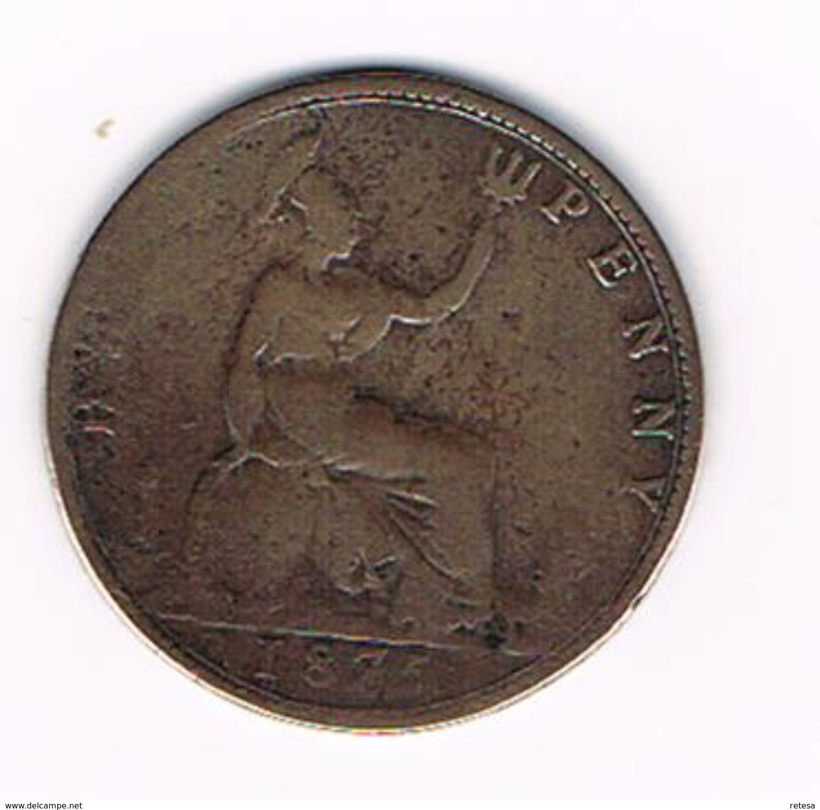 ) GREAT BRITAIN  1/2 PENNY 1875 VICTORIA - C. 1/2 Penny