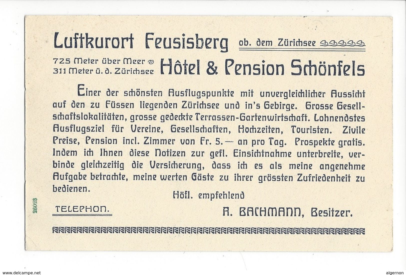 17708 - Feusisberg Hôtel & Pension Schönfels Publicité - Feusisberg