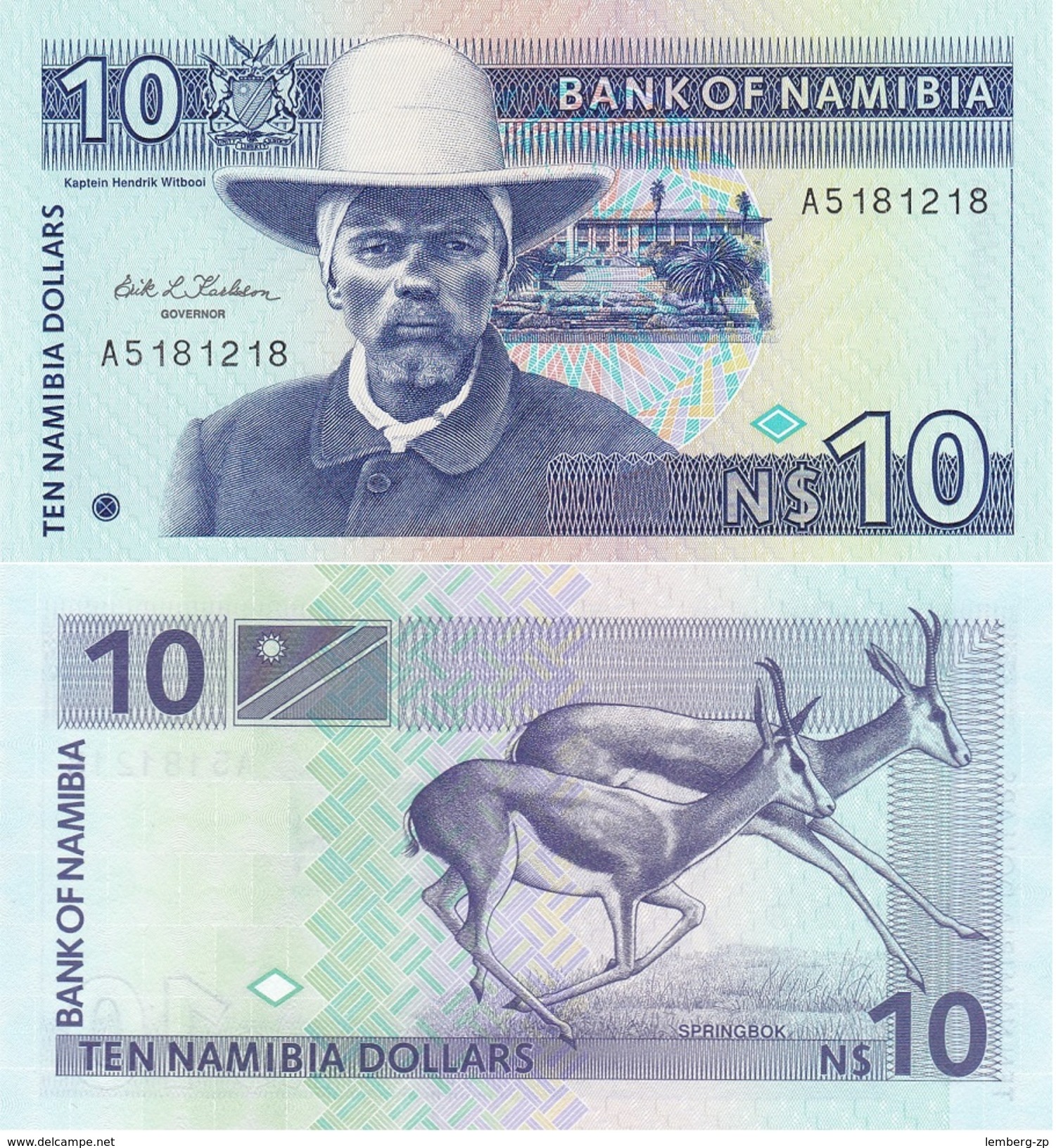 Namibia - 10 Dollars 1993 Pick 1 UNC Lemberg-Zp - Namibië