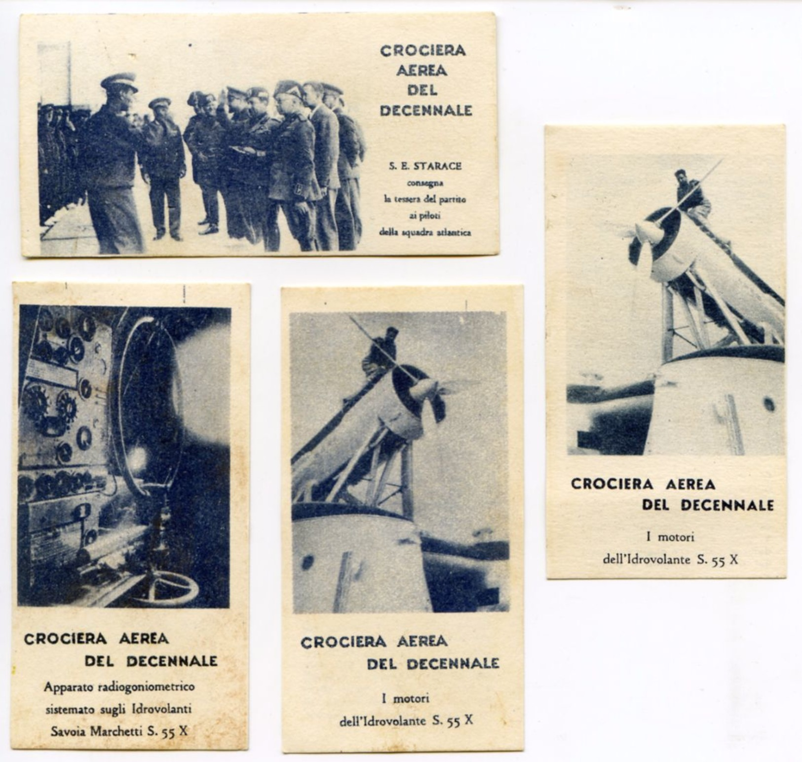 210> CROCIERA AEREA DEL DECENNALE Rarissime Figurine Perugina - Fascio Fascismo Duce - 1934 - Documenti Storici