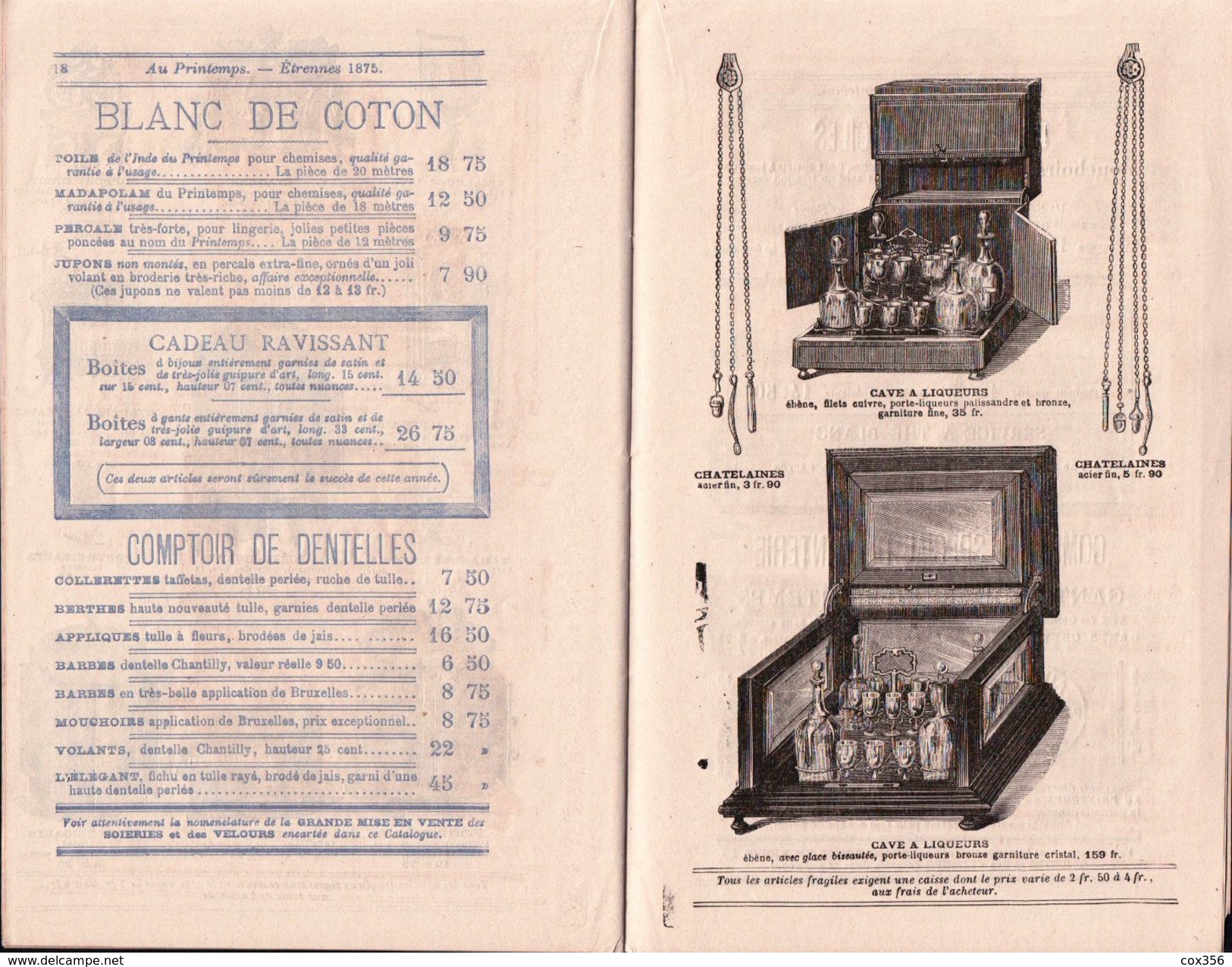 CATALOGUE ILLUSTRE Des GRANDS MAGASINS Du PRINTEMPS à PARIS Pour Les ÉTRENNES 1875 , Mobiliers Mode Jouets Accessoires - Home Decoration