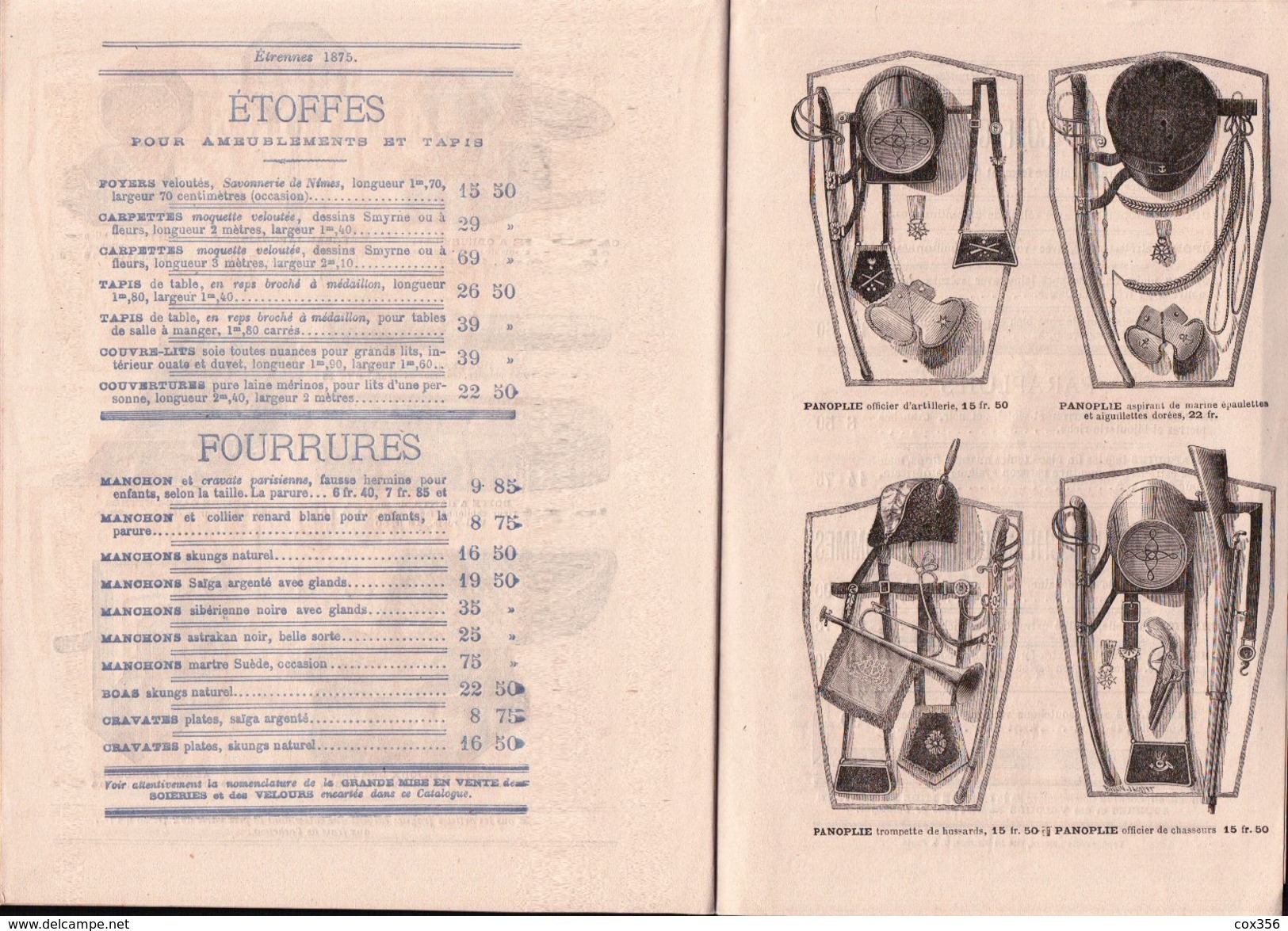 CATALOGUE ILLUSTRE des GRANDS MAGASINS du PRINTEMPS à PARIS pour les ÉTRENNES 1875 , Mobiliers Mode Jouets Accessoires