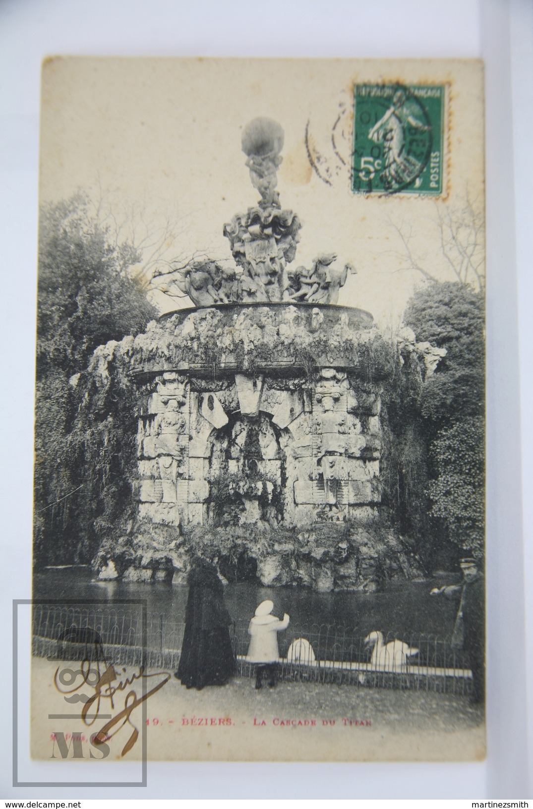 Old Postcard - France, Beziers - La Cascade Du Titan - Posted - Beziers