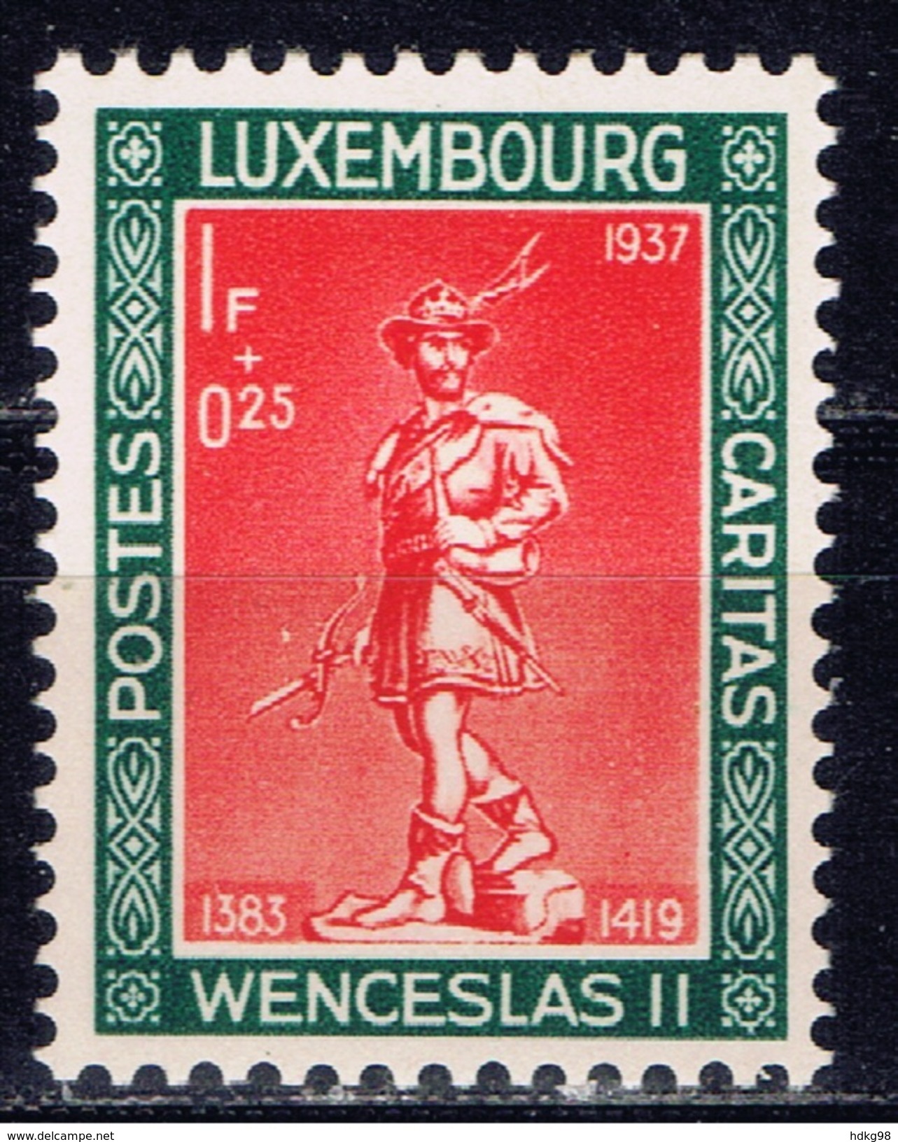 L+ Luxemburg 1937 Mi 306 Mlh Wenzel II. - Oblitérés