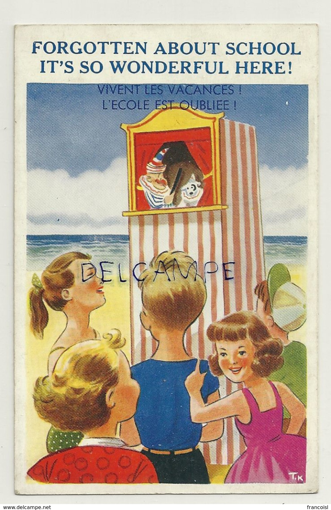 Enfants à La Plage. Guignol. Vivent Les Vacances. Sunshine Comic Post Card - 1900-1949