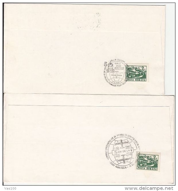 POLAR FLIGHTS, CALIN ROSETTI CIRCUMPOLAR RECORD FLIGHT, SPECIAL COVER, 2X, 1992, ROMANIA - Polar Flights