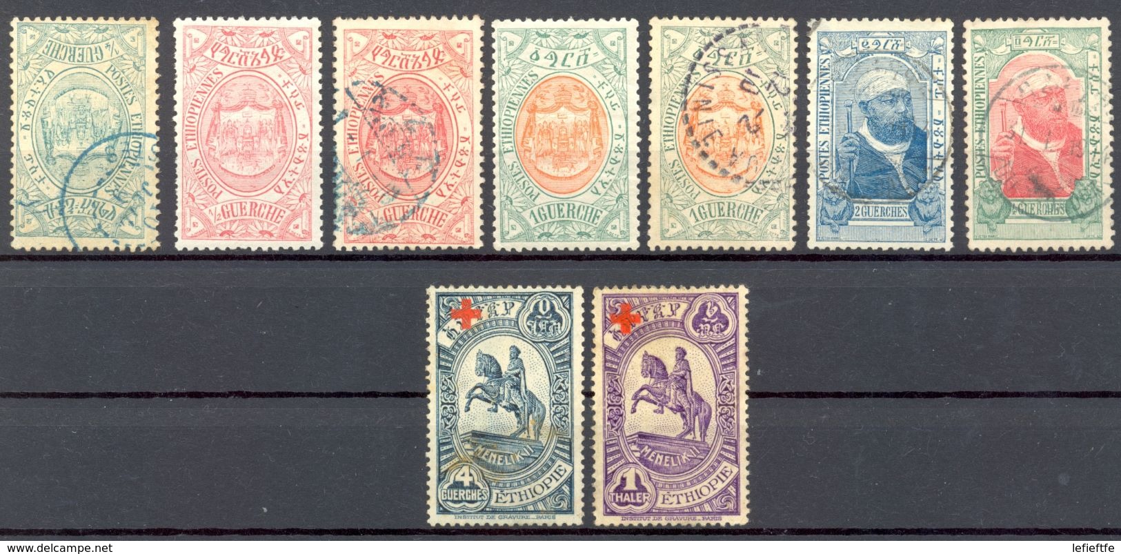 Ethiopie - 1909 Et 1936 - Yt 86/87/87/88/88/89/90-211/213 - Lot Timbres Neufs Charnière Et Oblitérés - Détail Ci-dessous - Ethiopie