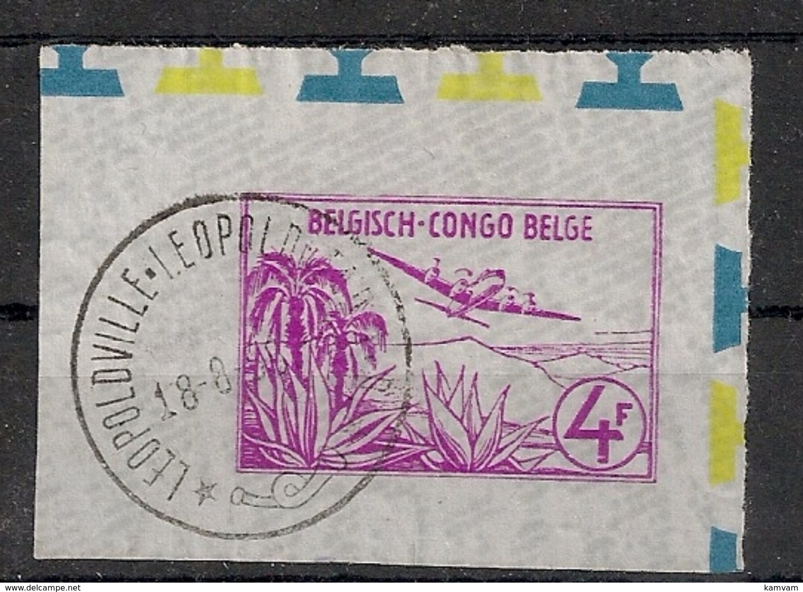 CONGO BELGE Aérogramme 4fr LEOPOLDVILLE LEOPOLDSTAD - Used Stamps