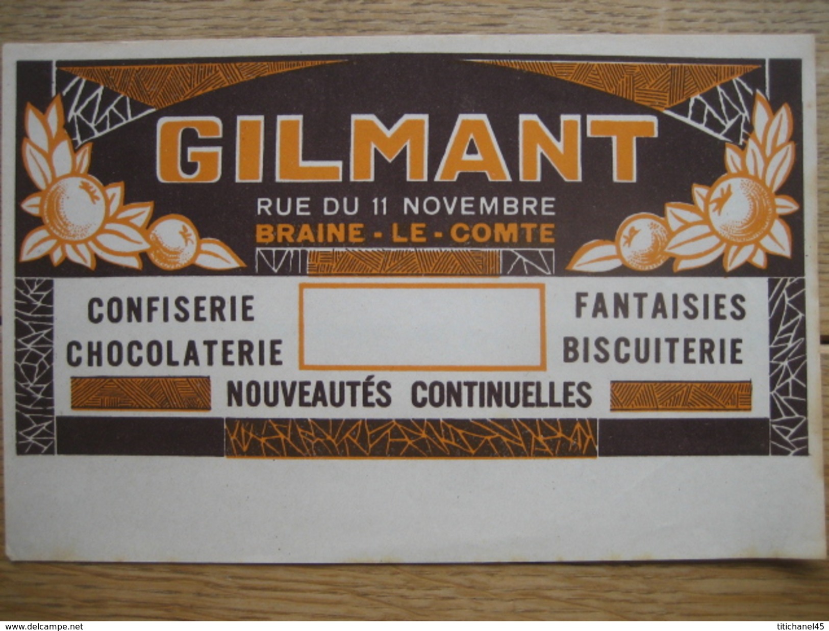 Publicité Originale Chocolaterie-Confiserie GILMANT à BRAINE-LE-COMTE - Chocolade