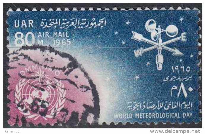 EGYPT 1965 Air. World Meteorological Day - 80m W.M.O. Emblem And Weather-vane FU - Luchtpost