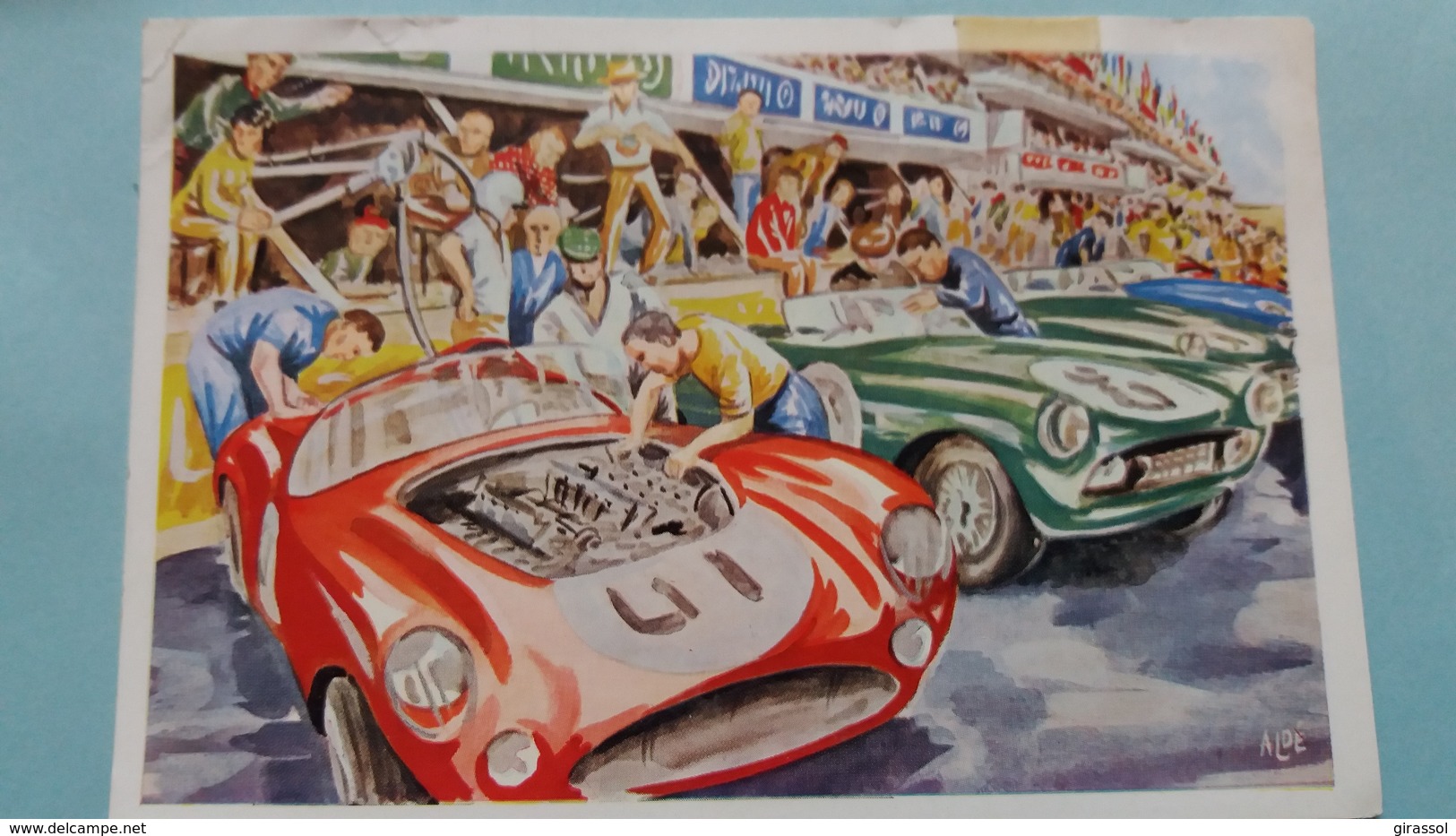 CPSM LE MANS 24 HEURES SARTHE COURSE AUTOMOBILE DERNIERS PREPARATIFS AVANT LE DEPART MUTUELLE INCENDIE 1966 - Le Mans