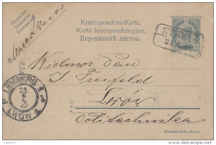 Ukraine - Lviv Lwow Lemberg - Entier Postal 1904 - Ukraine