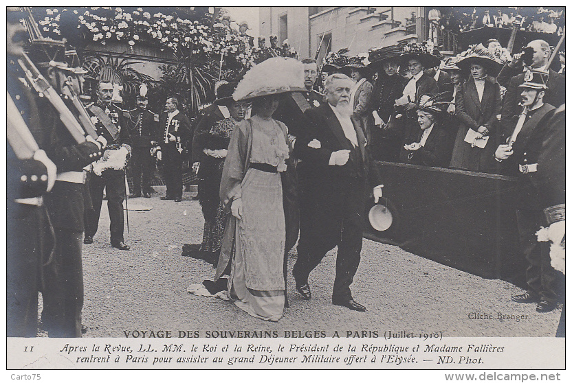 Evènements - Réception Roi Reine Belgique Paris - Président Fallières - Militaire - Histoire - Receptions