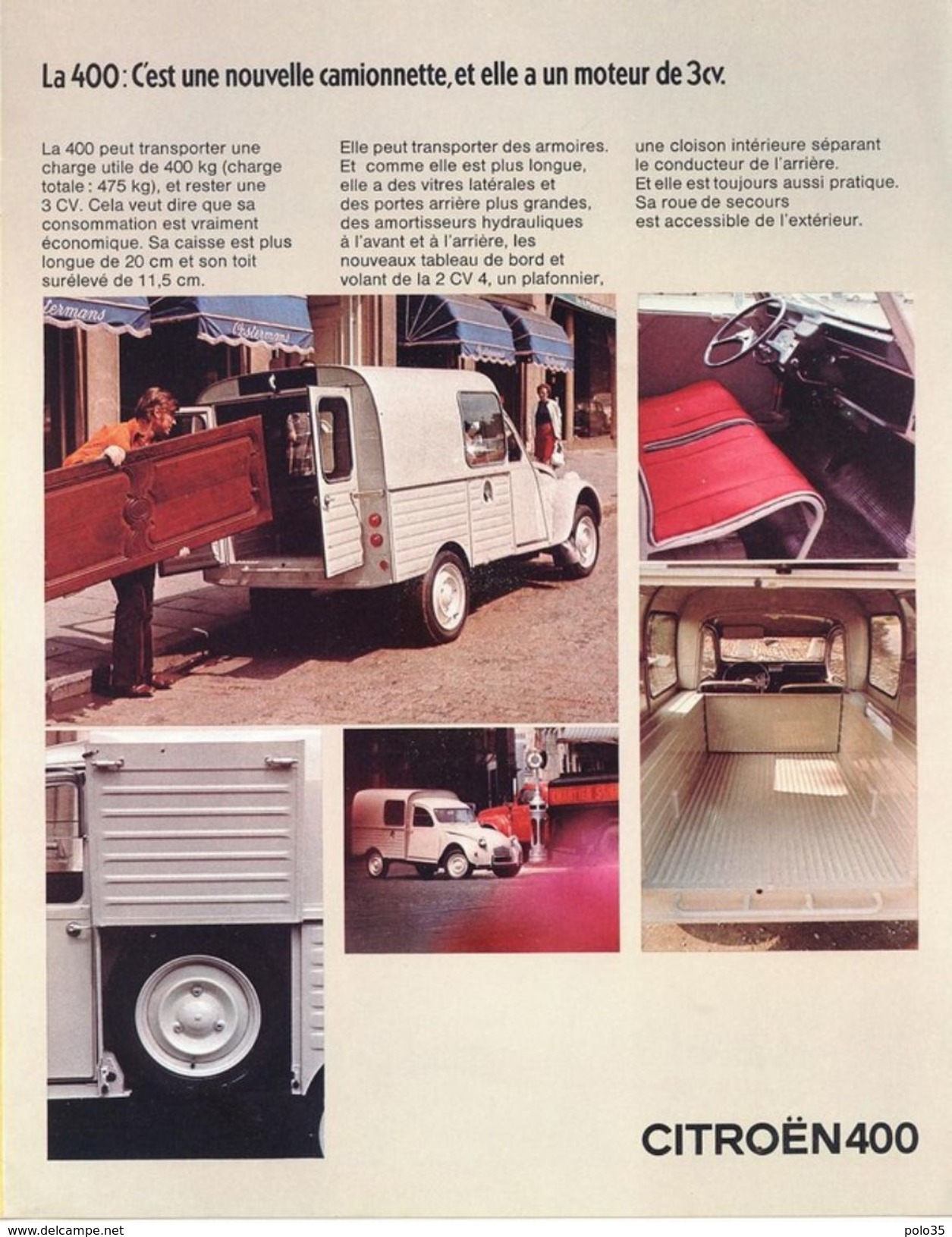 Citroën. Catalogue 1971 Des Petits Utilitaires. Citroën 250 & 400, Méhari, Ami 8 Service. 8 Pages Couleur - VR_C4_20 - Automobile