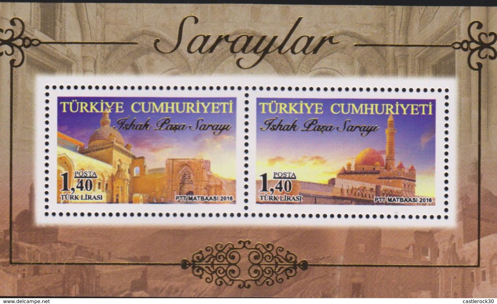 O) 2016 TURKEY, ISHAK PASHA PALACE- ARCHITECTURE 1685, SOUVENIR MNH - Unused Stamps