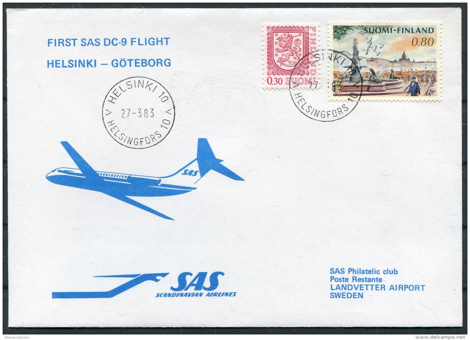 1983 Finland SAS First Flight Cover Helsinki - Goteborg Sweden - Covers & Documents