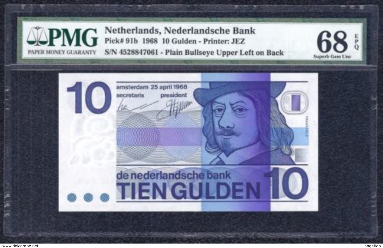 Netherlands, 10 Gulden Type 1968 PMG 68EPQ Superb Gem UNC - Sonstige & Ohne Zuordnung