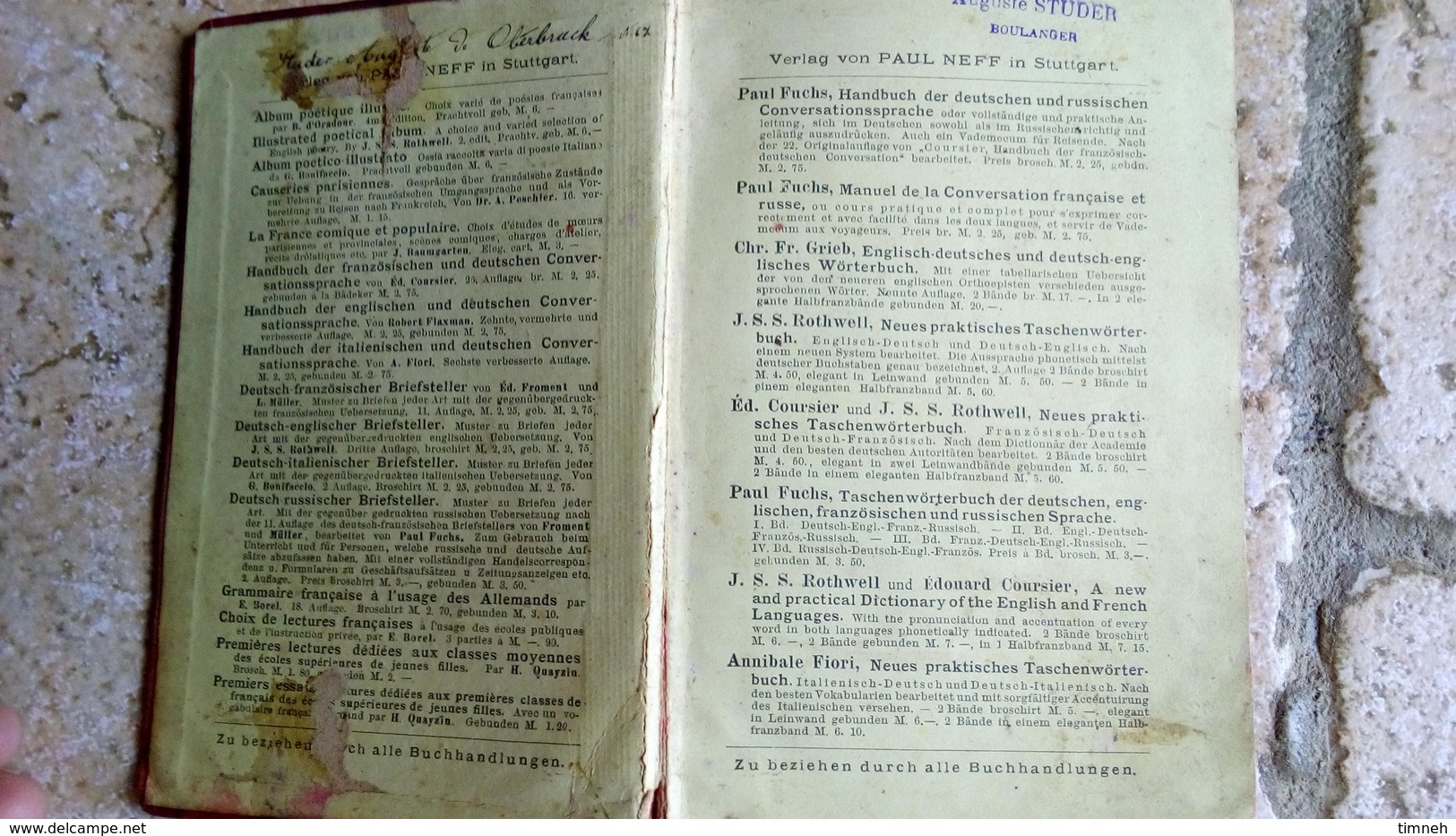 COURSIER 1892 MANUEL de la CONVERSATION française et allemande HANDBUCH der Französischen und Deutschen Sprache CAUSERIE