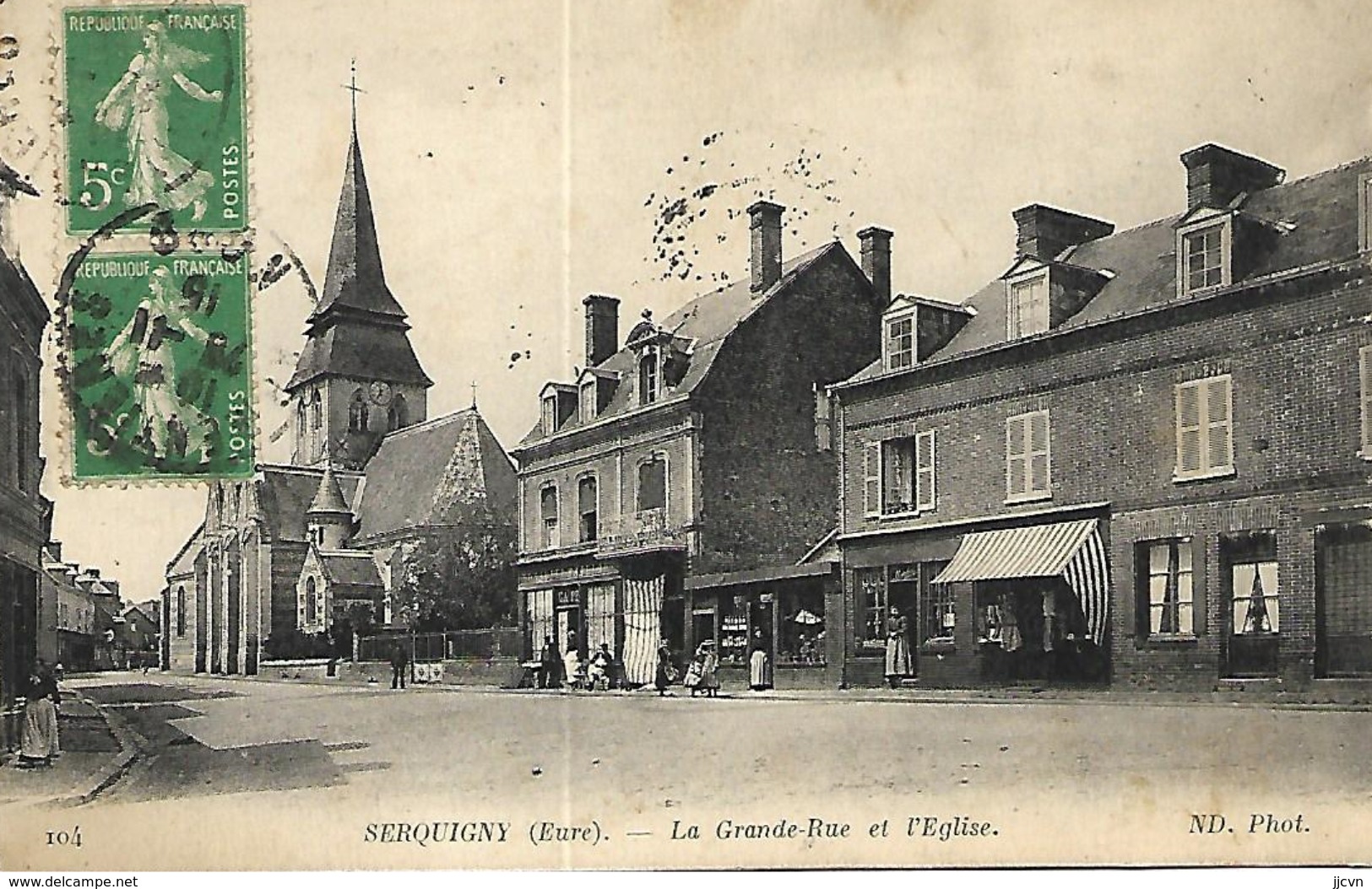 Serquigny - La Grande Rue Et L' Eglise - Serquigny