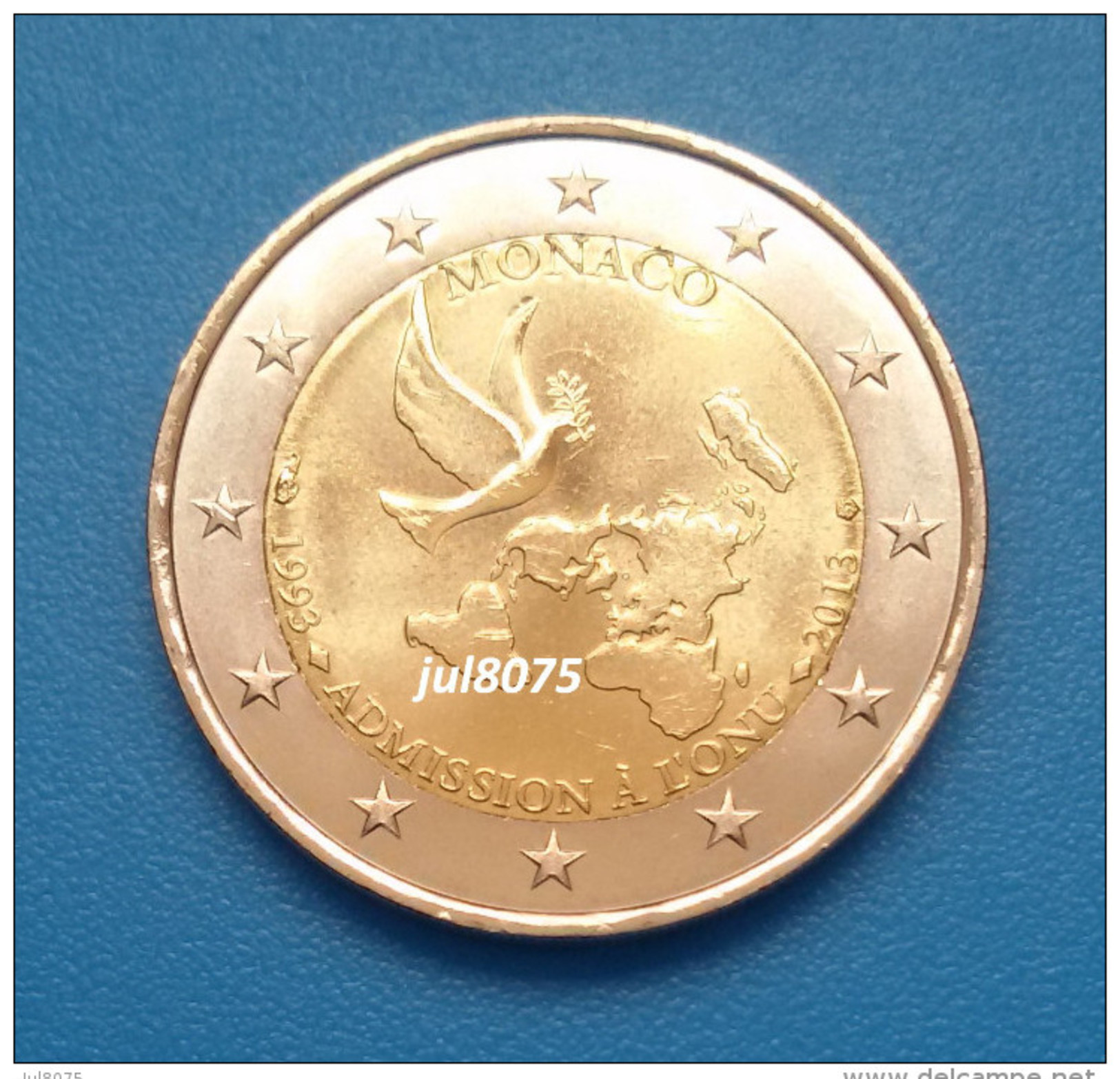 2 Euro Commemorative Monaco 2013 20ans Adhésion ONU PIECE NEUVE UNC - Monaco