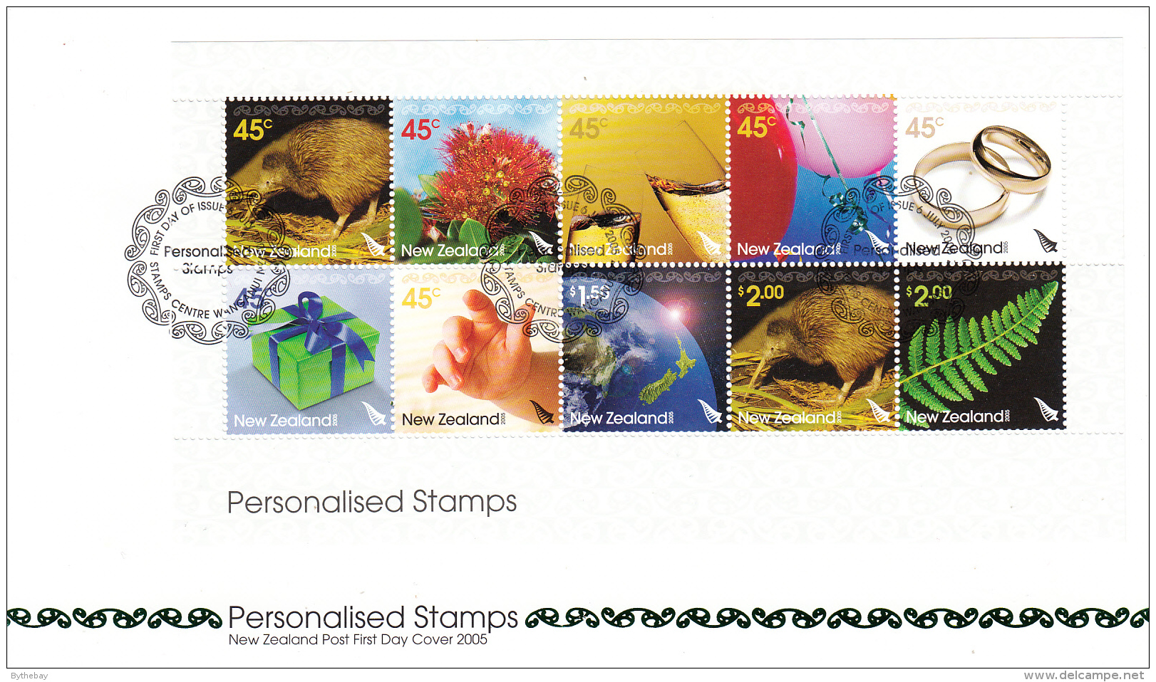 New Zealand 2005 FDC Scott #2031 Sheet Of 10 Greetings Stamps - Kiwis