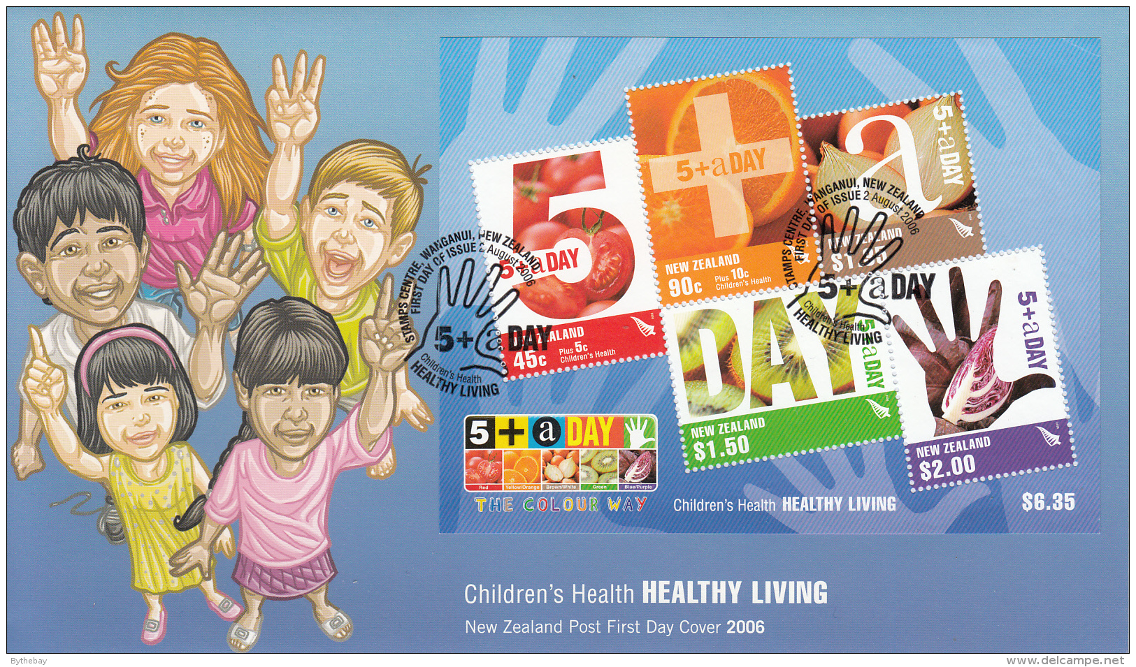 New Zealand 2006 FDC Scott #2080a Souvenir Sheet Of 5 Healthy Living Food Choices - Alimentation