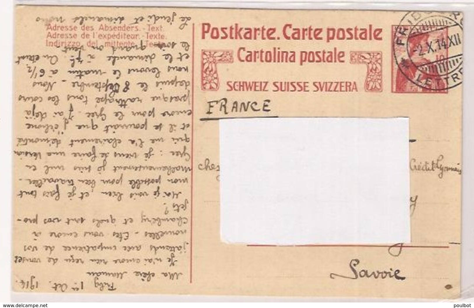 Suisse Entier Postal  Carte Lettre - Entiers Postaux