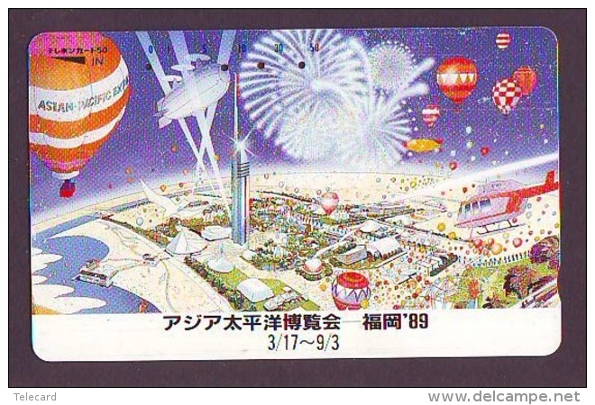 Telecarte  JAPON * SPORT * MONTGOLFIERE (1409) Hot Air Balloon * Ballon * Aerostato  * PHONECARD JAPAN * - Sport