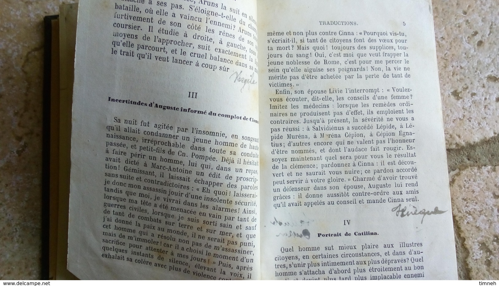 RECEUIL DE VERSIONS LATINES TRADUCTIONS De Delestrée - Manque Page TITRE+TABLE 1ère Partie (état Médiocre) Fin XIXe? - 18 Ans Et Plus