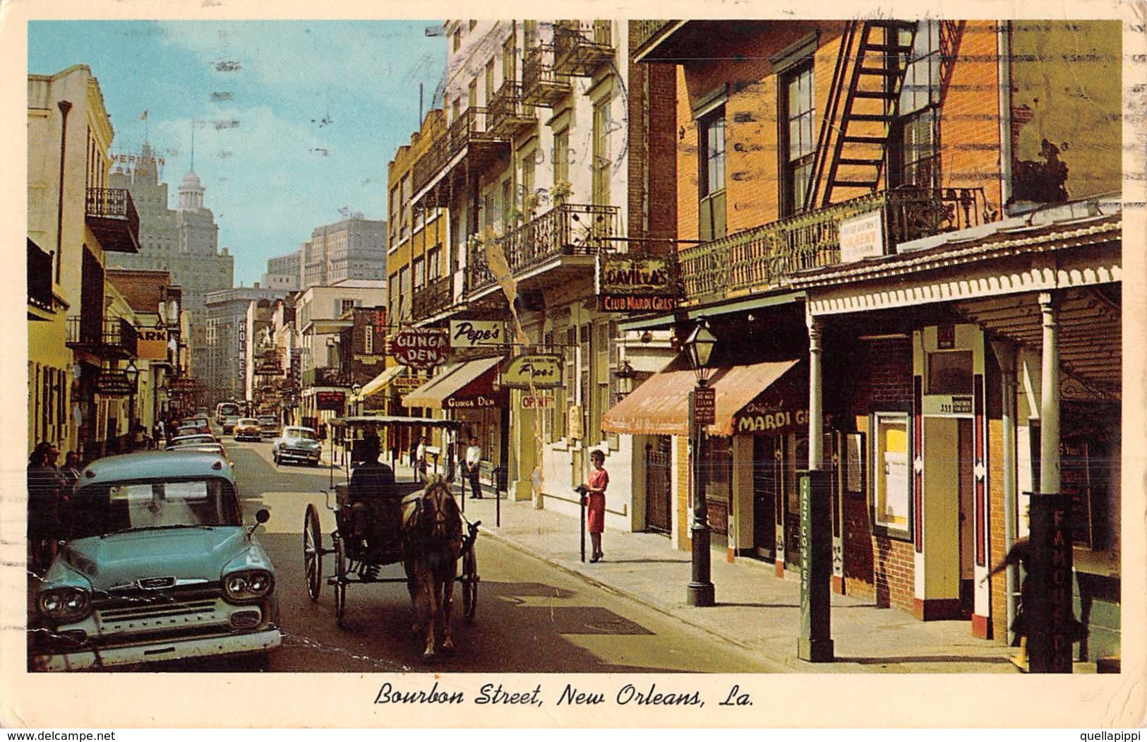 06650 "CRAZY MIXED UP BOURBON STREET - NEW ORLEANS, LA"  ANIMATA, CARRO, CAVALLI, AUTO '60. CART SPED 1964 - New Orleans