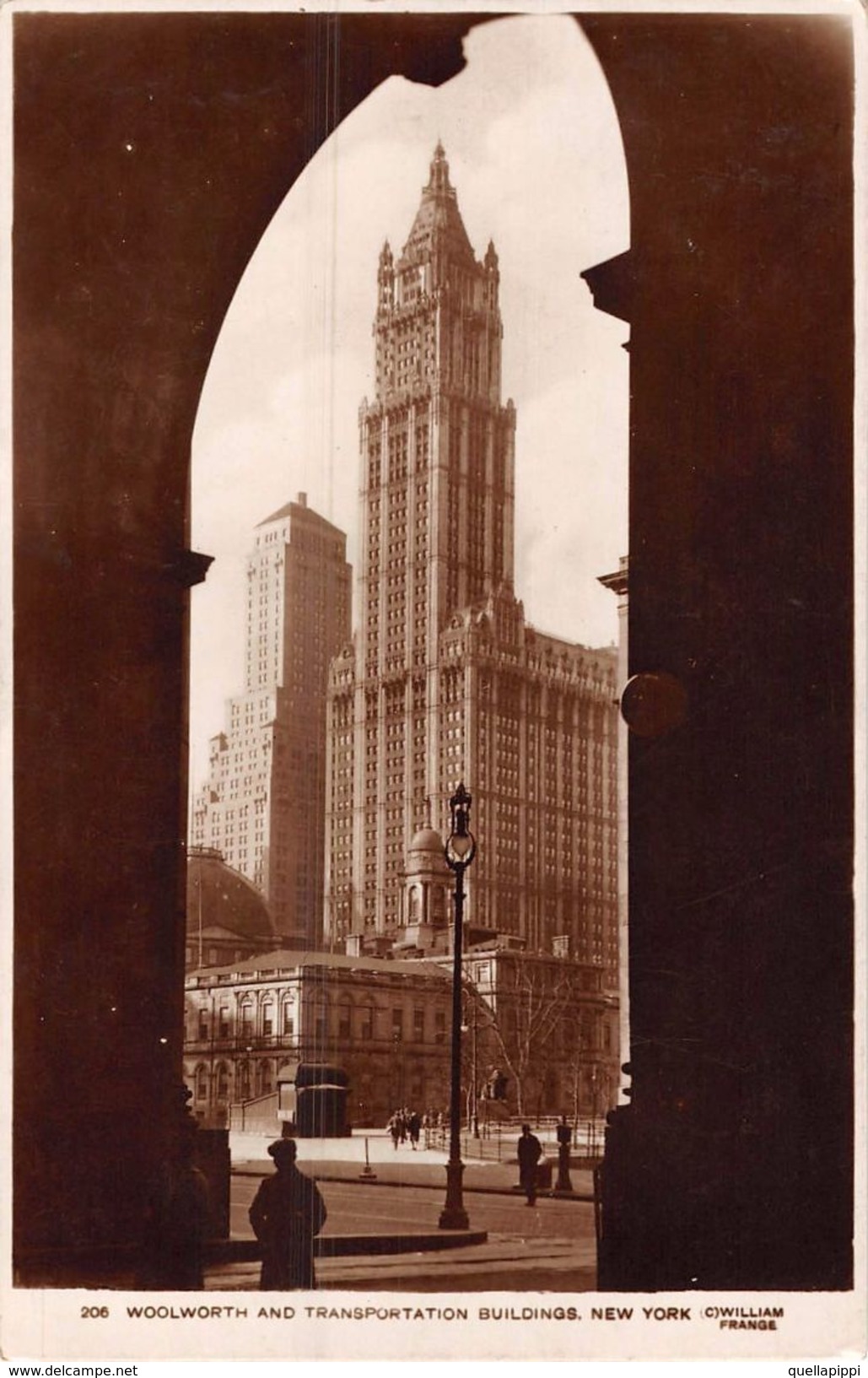 06652 "WOOLWORTH AND TRANSPORTATION BUILDINGS , NEW YORK (C) WILLIAM FRANCE" ANIMATA. CART  SPED - Chrysler Building