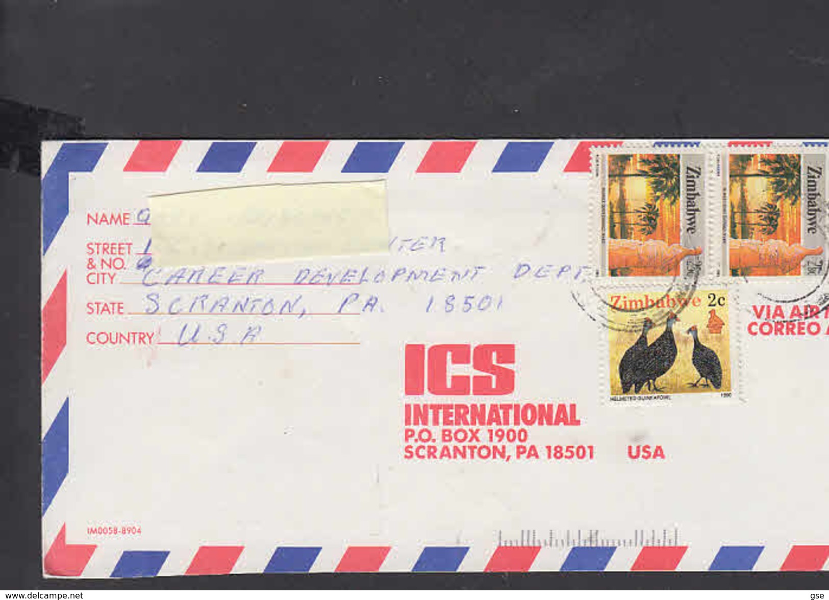 ZIMBABWE  1995 - Lettera Per U.S.A. Con Yvert 96 - Zimbabwe (1980-...)