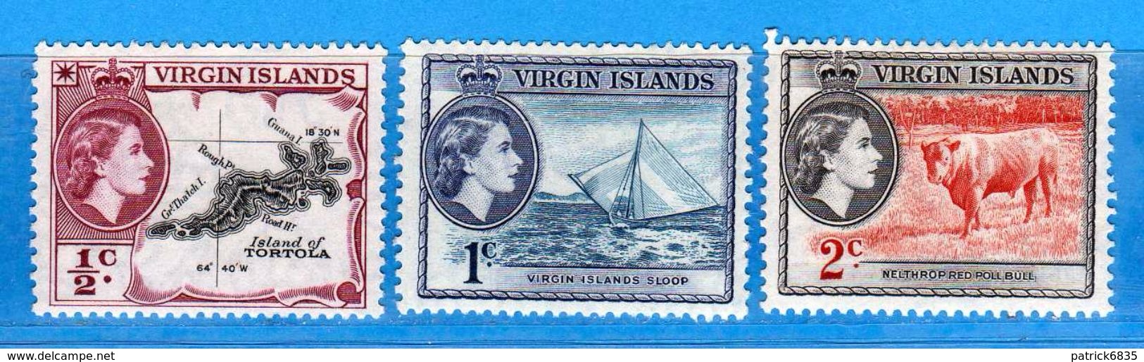 (Mn1) VIRGIN ISLAND *-1956 - ELIZABETH II . Yvert. 113-114-115.  MH.  Vedi Descrizione. - British Virgin Islands