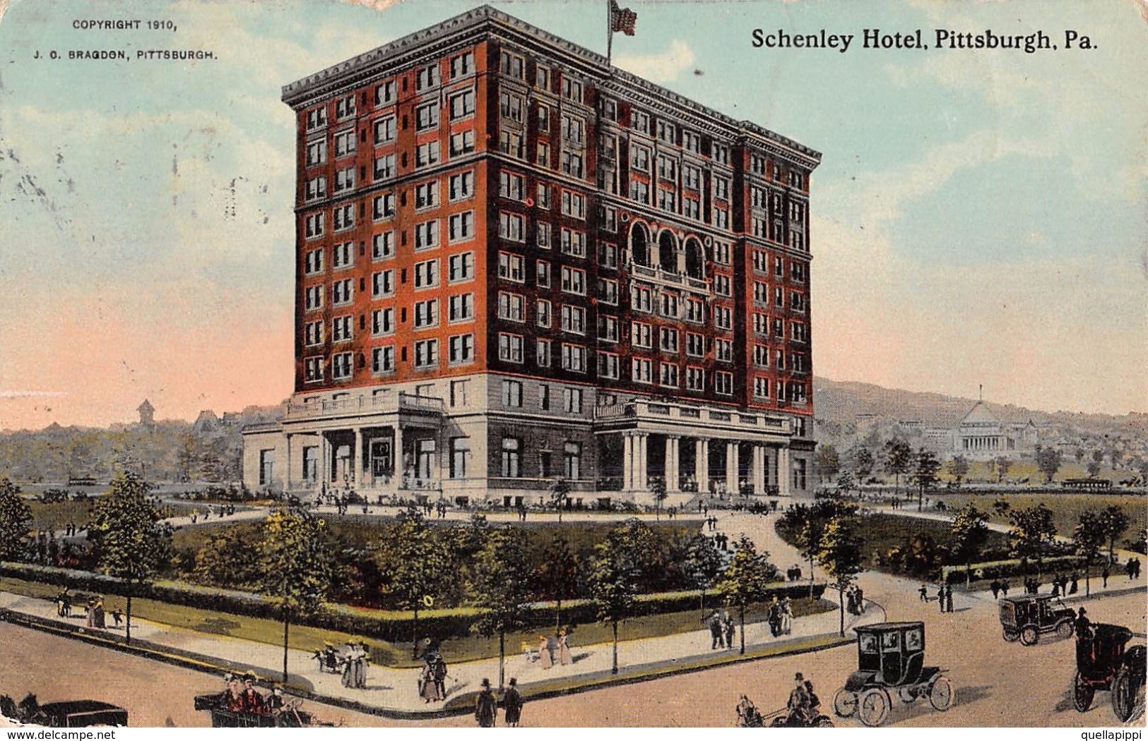 06668 "PENNSYLVANIA - SCHENLEY HOTEL, PITTSBURGH, PA"  ANIMATA, AUTO.  CART  SPED 1912 - Pittsburgh