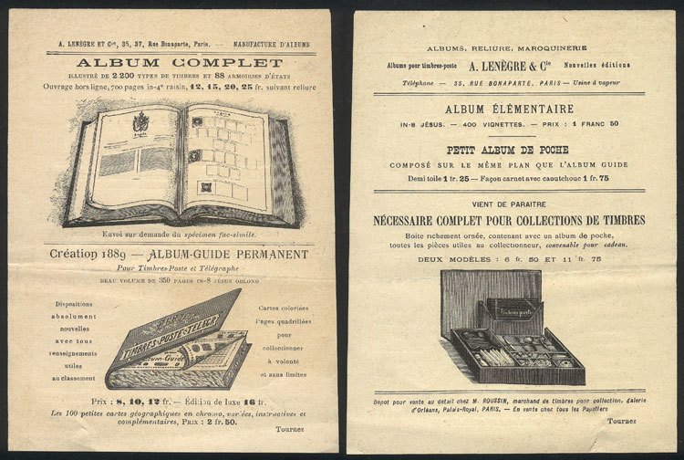 OTHER ITEMS Flyer Of The Year 1889 Advertising For Albums And Other Elements For - Autres & Non Classés