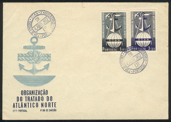 TOPIC EUROPA PORTUGAL: 1952 Issue Of NATO, On A FDC Cover, Very Fine Quality! - 1956