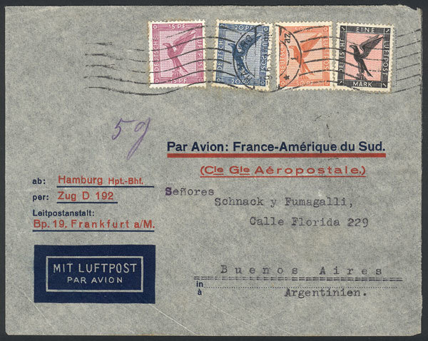 GERMANY 9/JUN/1933 HAMBURG - Buenos Aires: Airmail Cover Sent From Hamburg To Ly - Other & Unclassified