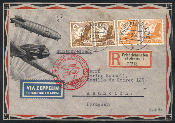 GERMANY 1/SE/1934 Friedrichshafen - PARAGUAY: Cover Flown By Zeppelin, Rare Dest - Other & Unclassified