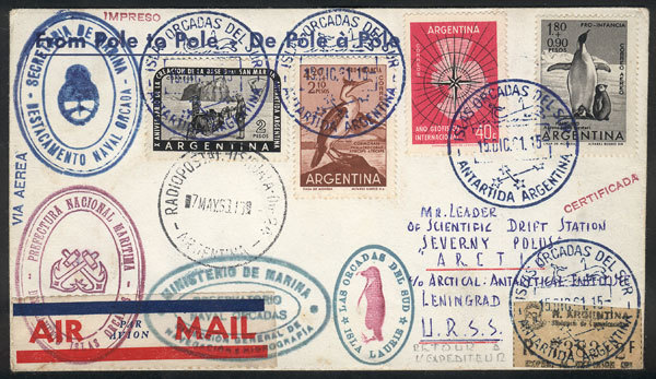 ARGENTINE ANTARCTICA - ORKNEY ISLANDS MAIL SENT FROM SOUTH POLE TO NORTH POLE: C - Altri & Non Classificati