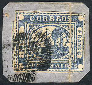 ARGENTINA GJ.5, DOS Ps Blue, Type 26 On The Reconstruction, On Fragment With Pon - Buenos Aires (1858-1864)