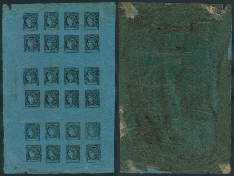 ARGENTINA GJ.3, Blue, Complete Sheet Of 24 Stamps In 3 Groups Of 8 (composition - Corrientes (1856-1880)