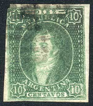 ARGENTINA GJ.30, 10c. Sixth Additional Printing, With Dotted Cancel Of Buenos Ai - Usados