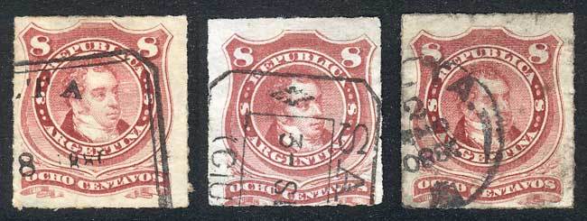 ARGENTINA GJ.49, 3 Examples With Different Cancels Of SALTA, Superb! - Autres & Non Classés