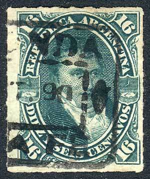 ARGENTINA GJ.50, With Rectangular Datestamp Of CORONDA (Santa Fe), VF Quality! - Otros & Sin Clasificación